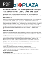 An Overview of UL Underground Storage Tank Standards: UL58, 1746 and 1316