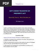 Essentials of Gift: Section 122 of The Transfer of Property Act