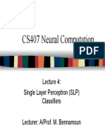 P1 - Single Layer Feed Forward Networks