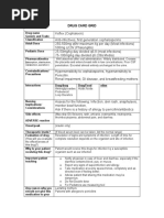 Drug Card Grid: Absorption, Distribution, Metabolism, Excretion)