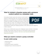 How To Connect A Booster Pump and A Pressure Control Switch