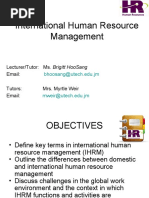 International Human Resource Management: Bhoosang@utech - Edu.jm