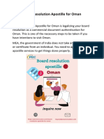 Board Resolution Apostille For Oman