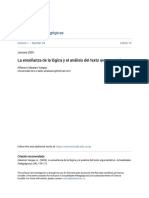 La Enseñanza de La Lógica y El Análisis Del Texto Argumentativo