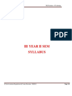 Iii Year Ii Sem Syllabus: MLR Institute of Technology