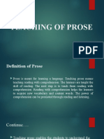 Teaching of Prose