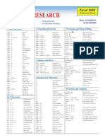 Excel 2003: CTRL Shortcuts Formatting Shortcuts Navigation and Data Editing