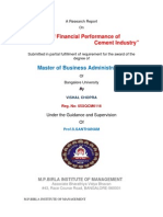 Analysis of Financial Performance of Cement Industry