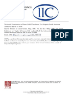 Technical Examination of Some Gold Wire From Pre-Hispanic South America