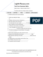 Tenses Exercise Y6 Timing