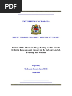 Review of The Minimum Wage-Setting For The Private Sector in Tanzania