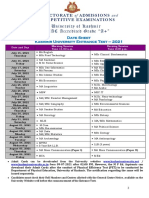 Kashmir University Entrance Test Date Sheet For The Session-2021