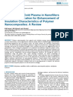 Application of Cold Plasma in Nanofillers Surface Modification For Enhancement of Insulation Characteristics of Polymer Nanocomposites: A Review