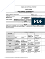 Rubric For Letter of Invitation: Industrial Processes