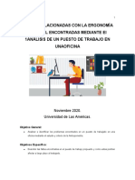 Fallas Relacionadas Con La Ergonomía Laboral Encontradas Mediante El 1análisis de Un Puesto de Trabajo en Unaoficina