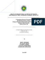 Impacts of Organizational Culture On The Financial Performance of Small Businesses in General Santos City Patun Og