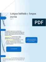 Lengua Hablada y Lengua Escrita 2do Blanco