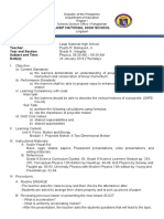 Lasip National High School: School: Teacher: Year and Section: Subject and Time: Date(s)