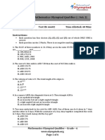 Grade: 6 - Mathematics Olympiad Qualifier - Set: 2