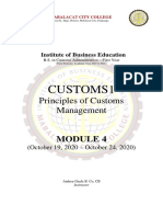 Customs1: Principles of Customs Management