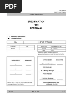 Specification FOR Approval: 11.6" HD TFT LCD Title