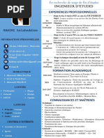 CV MR SALAH - STAGIAIRE INGENIEUR D'ETUDES