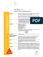 Sikagrout 214 - 11: High Strength Non-Shrink Cementitious Grout