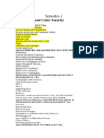 Semester-I: Information and Cyber Security