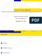 Dynamics of Linear Systems: September 27, 2017