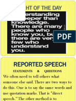 Statements & Questions Reported Speech