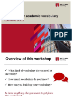 Building Your Academic Vocabulary: Learning Skills