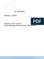 Mark Scheme (Results) Series 2 2014: Pearson LCCI Level 2 Book-Keeping and Accounts (ASE2007)