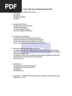 Cell Cycle and Cell Division Practice Test