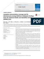 Complete Immunization Coverage and Its Determinants Among Children in Malaysia: Findings From The National Health and Morbidity Survey (NHMS) 2016