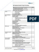 ISO 20000 Implementation Project Checklist