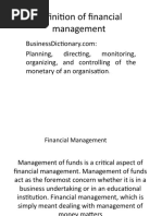 Definition of Finance Management