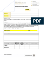 Assessment Cover Sheet: Student Name Student ID Unit Code Unit Name Course Name