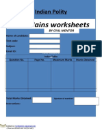 UPSC Mains Worksheets: Indian Polity