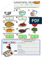 Listening A1 Test Food Information Gap Activities Oneonone Activities Tes 94729