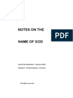 Notes On The Name of God