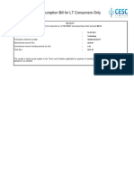 Electricity Consumption Bill For LT Consumers Only: Receipt