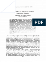 1969 Ajzen and Fishbein - The Predicion of Behavioral Intentions in A Choice Situation