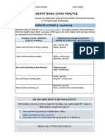 Verb Patterns: Extra Practice: Activity One: Complete A Chart ( - Ing Forms)