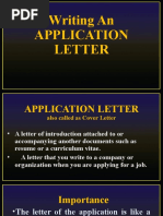 Writing An Application Letter