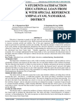 A Study On Students Satisfaction Towards Educational Loan From Canara Bank With Special Reference To Gurusamipalayam, Namakkal District