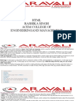 HTML Rashika Singh Acem College of Engineeringand Management