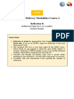 Learning Delivery Modalities Course 2: Reflection B