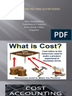 Introduction To Cost Accounting: Prof. Chandrakala.M Department of Commerce Kristu Jayanti College Bengaluru