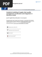 Analytical Modeling of Supply Chain Quality Management Coordination and Integration: A Literature Review