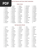 155 Key Words For Resume and Cover Letter